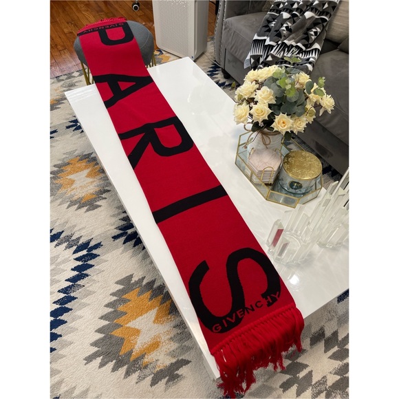 Givenchy Paris Football Scarf RED - Picture 6 of 8